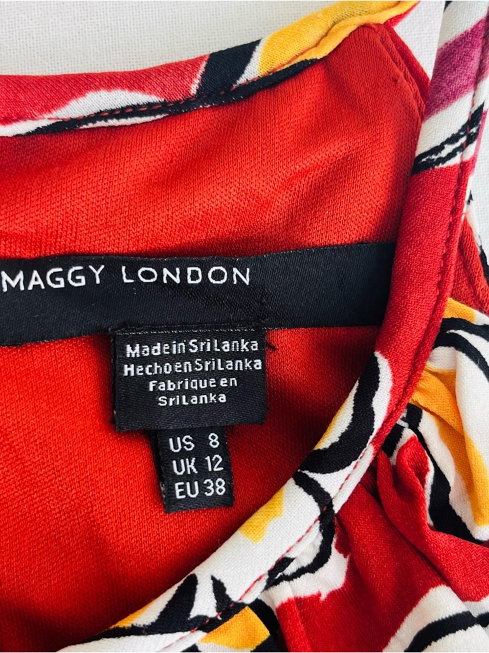 Maggy London Women’s Wide Leg Jumpsuit Red Floral Hippie Boho Romper Size 8 NEW - Picture 4 of 13